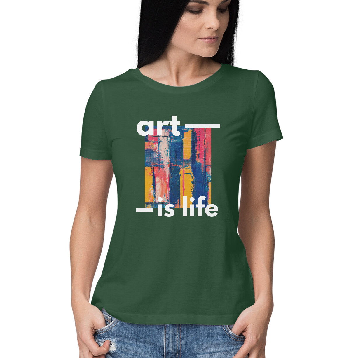 Chic Simplicity Women's Half Sleeves T-Shirt - Minimalist Design with Maximum Impact