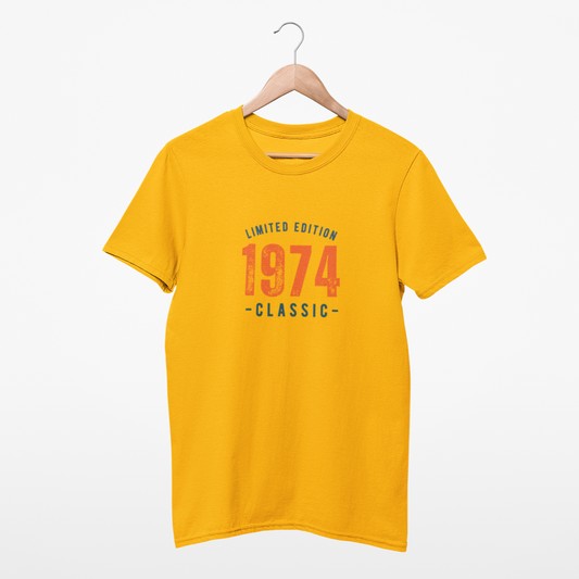 1974 Classic Men's Half Sleeves T-Shirt - Versatile and Stylish for Any Occasion